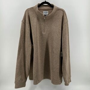 Old Navy Men's XXXXL Tall Quarter Zip Pullover Fleece Sweater Tan‎ NWT Preppy